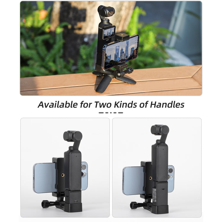 For DJI OSMO Pocket 3 Sunnylife Front Phone Holder Mount Handheld Tripod Expansion Brackets (Black) - Mount & Holder by Sunnylife | Online Shopping South Africa | PMC Jewellery