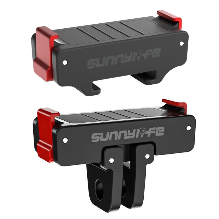 For DJI Osmo Action 5 Pro / 4 / 3 Sunnylife Foldable Magnetic Quick Release Mount + Magnetic Cold Shoe Adapter (Black) - free shipping - PMC TechLife - Order now!