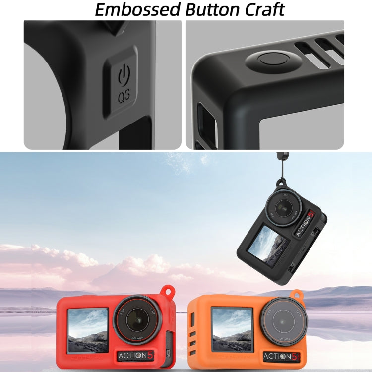 For DJI Osmo Action 5 Pro Sunnylife Silicone Protective Case Scratch-proof Camera Cover with Lanyard (Orange) - free shipping - PMC TechLife - Order now!