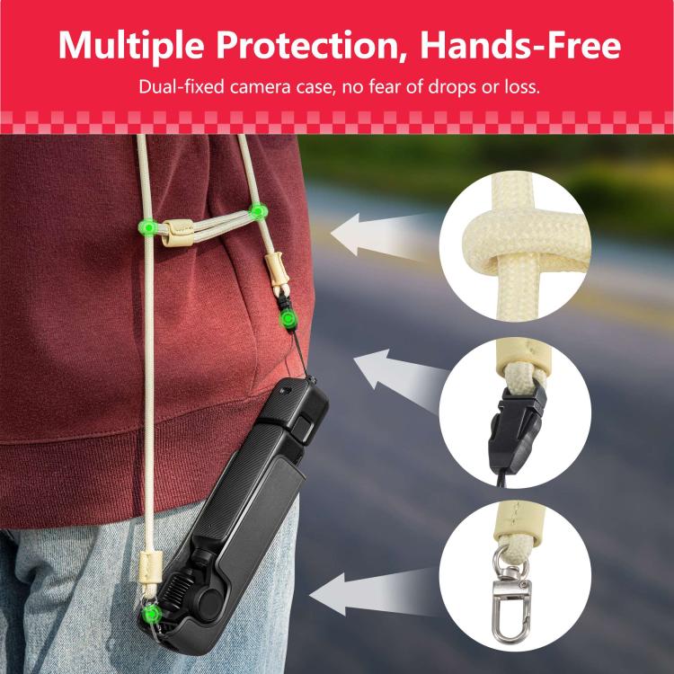 For DJI Pocket 3 STARTRC Adjustable Double-Ended Neck Strap (Pink) - free shipping - PMC TechLife - Order now!