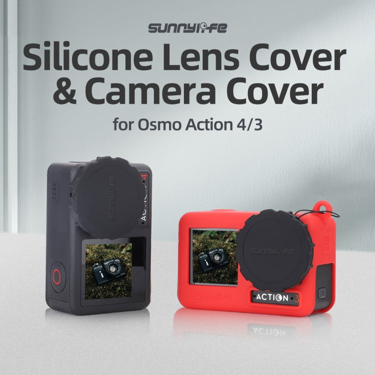 For DJI Osmo Action 5 Pro / 4 / 3 Sunnylife 2pcs Silicone Lens Cap (Black) - Other by Sunnylife | Online Shopping South Africa | PMC TechLife | Buy Now Pay Later Mobicred