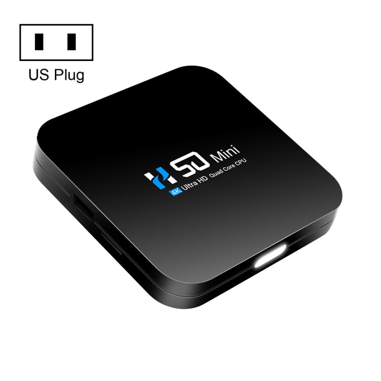 H50 Mini 4K Smart Network TV Box, Android 10.0, RK3318 Quad Core, 2GB+8GB, US Plug - RK3318 by PMC TechLife | Online Shopping South Africa | PMC TechLife | Buy Now Pay Later Mobicred