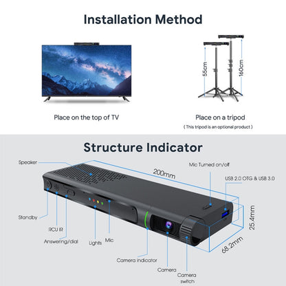 MECOOL KA2 Video Calling on TV Android 10.0 Smart TV Box with Remote Control, Amlogic S905X4 Quad Core Cortex A35, 2GB+16GB, Dual-Band / Ethernet / Camera(US Plug) - Amlogic S905 by MECOOL | Online Shopping South Africa | PMC Jewellery | Buy Now Pay Later Mobicred