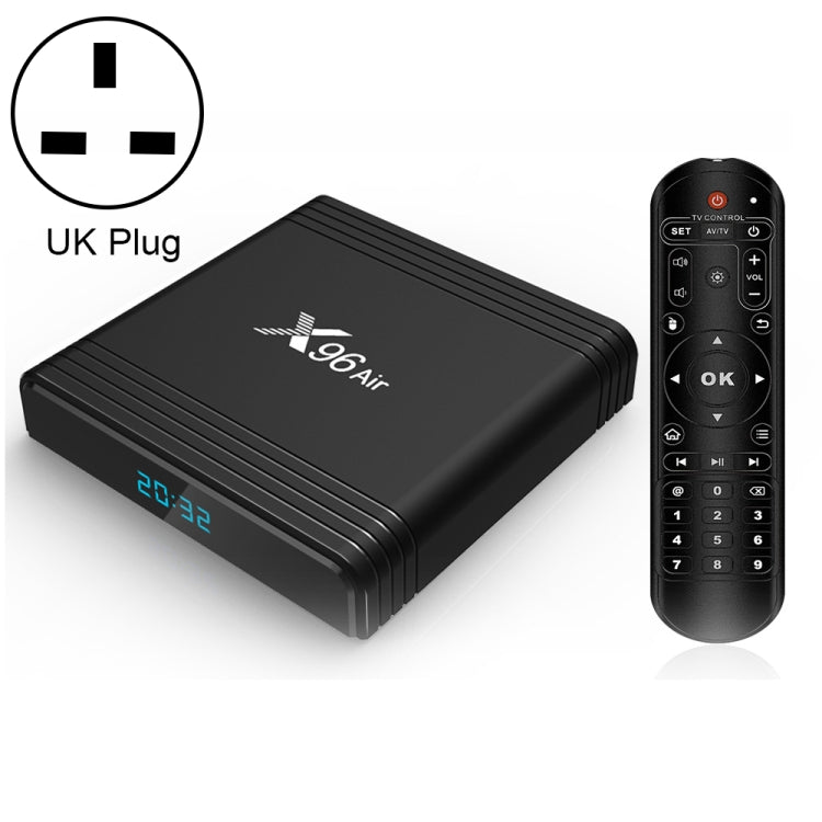 X96 Air 8K Smart TV BOX Android 9.0 Media Player with Remote Control, Quad-core Amlogic S905X3, RAM: 2GB, ROM: 16GB, Dual Band WiFi, UK Plug - Amlogic S905 by PMC Jewellery | Online Shopping South Africa | PMC Jewellery | Buy Now Pay Later Mobicred