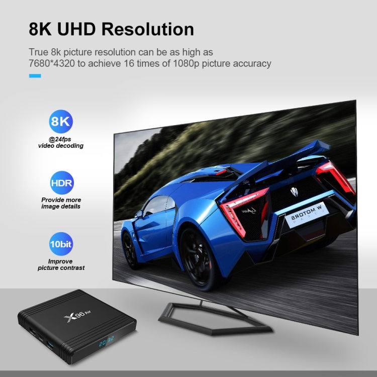 X96 Air 8K Smart TV BOX Android 9.0 Media Player with Remote Control, Quad-core Amlogic S905X3, RAM: 4GB, ROM: 64GB, Dual Band WiFi, Bluetooth, US Plug - Amlogic S905 by PMC TechLife | Online Shopping South Africa | PMC TechLife | Buy Now Pay Later Mobicred