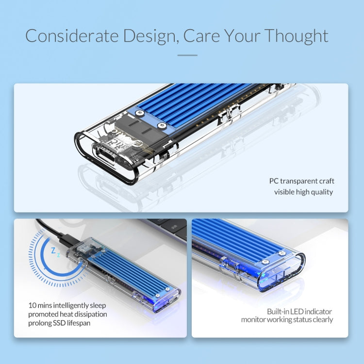 ORICO TCM2-C3 NVMe M.2 SSD Enclosure (10Gbps) - HDD Enclosure by ORICO | Online Shopping South Africa | PMC TechLife