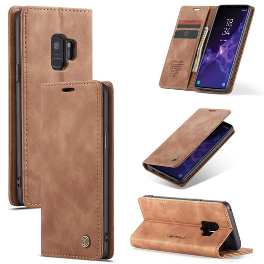 CaseMe-013 Multifunctional Retro Frosted Horizontal Flip Leather Case with Card Slot & Holder & Wallet for Galaxy S9(Brown) - Galaxy Phone Cases by CaseMe | Online Shopping South Africa | PMC Jewellery | Buy Now Pay Later Mobicred