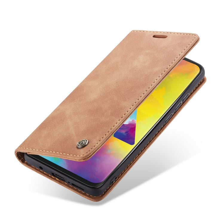 CaseMe-013 Multifunctional Horizontal Flip Leather Case with Card Slot & Holder for Galaxy M20(Brown) - Galaxy Phone Cases by CaseMe | Online Shopping South Africa | PMC Jewellery | Buy Now Pay Later Mobicred