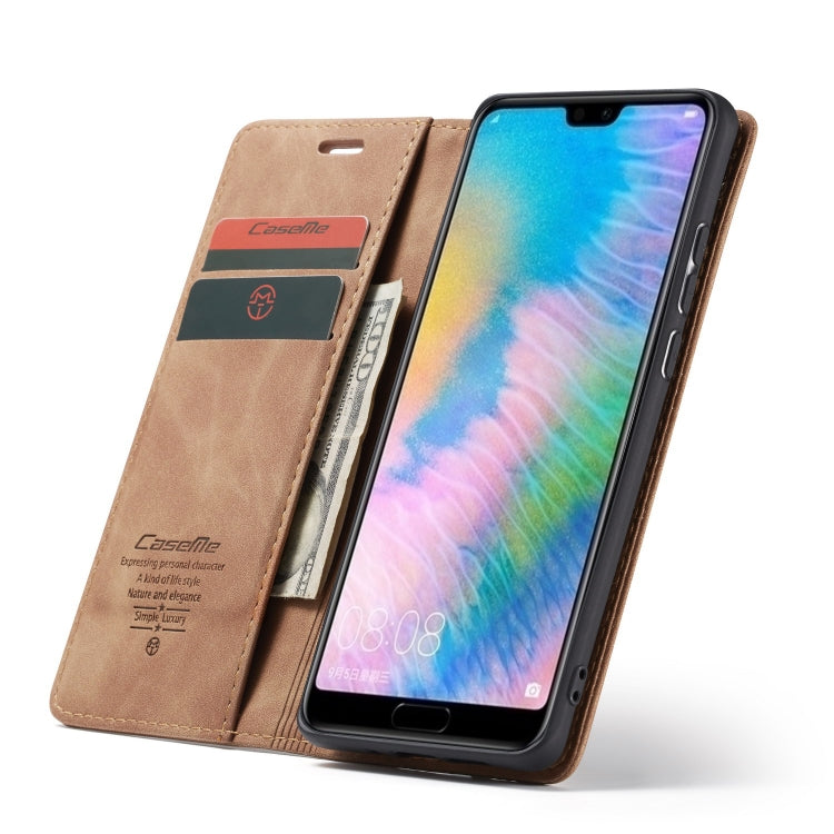 CaseMe-013  Multifunctional Horizontal Flip Leather Case with Card Slot & Holder for Huawei P20(Brown) - Huawei Cases by CaseMe | Online Shopping South Africa | PMC Jewellery | Buy Now Pay Later Mobicred