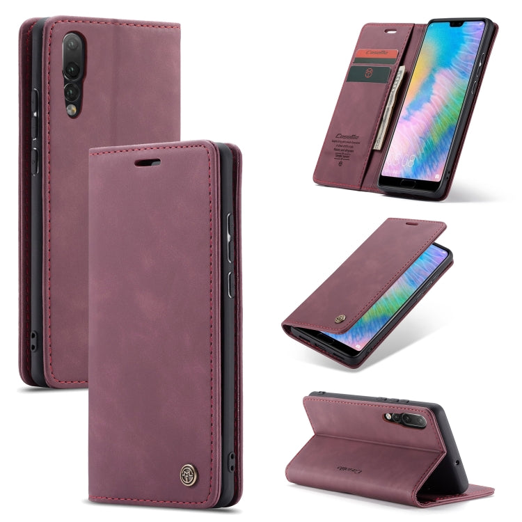 CaseMe-013 Detachable Multifunctional Horizontal Flip Leather Case with Card Slot & Holder for Huawei P20 Pro(Red Wine) - Huawei Cases by CaseMe | Online Shopping South Africa | PMC Jewellery | Buy Now Pay Later Mobicred