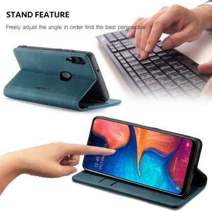 CaseMe-013 Multi-functional Retro Frosted Horizontal Flip Leather Case with Card Slot & Holder & Wallet For Galaxy A20e(Blue) - Galaxy Phone Cases by CaseMe | Online Shopping South Africa | PMC Jewellery | Buy Now Pay Later Mobicred