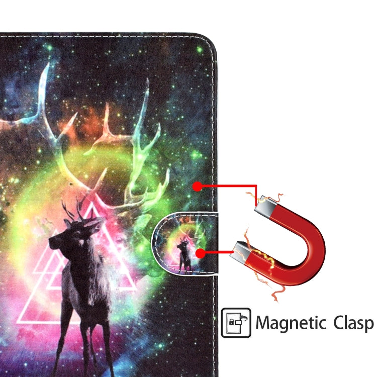 Colored Pattern Drawing Horizontal Flip PU Leather Case with Three-folding Holder for 10 inch Tablet PC(Nebula deer) - 10 - 11 inch by PMC TechLife | Online Shopping South Africa | PMC TechLife | Buy Now Pay Later Mobicred