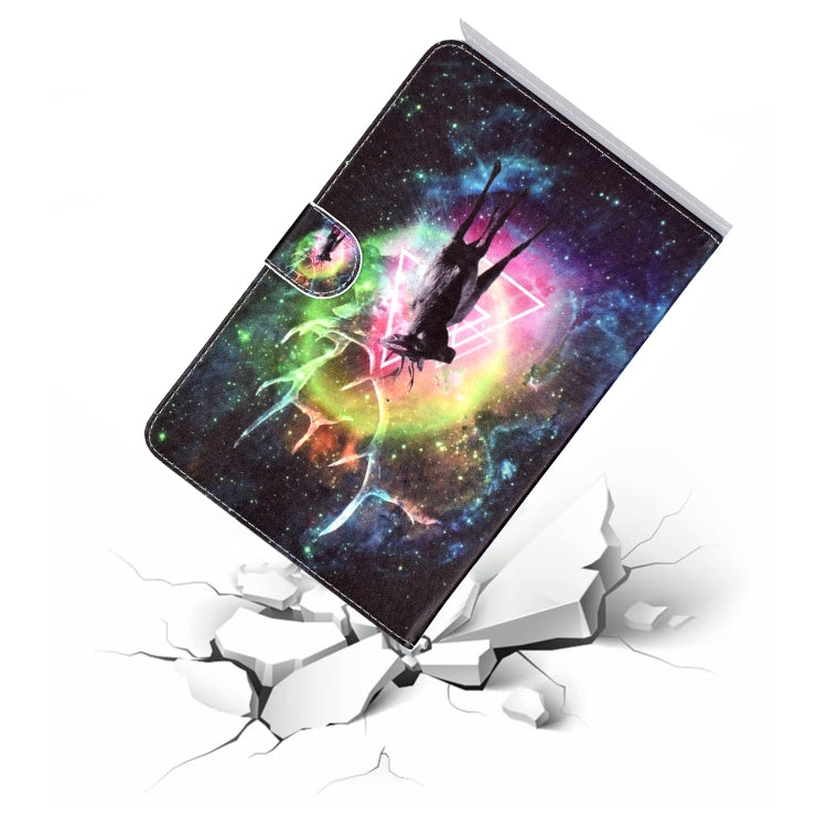 Colored Pattern Drawing Horizontal Flip PU Leather Case with Three-folding Holder for 10 inch Tablet PC(Nebula deer) - 10 - 11 inch by PMC TechLife | Online Shopping South Africa | PMC TechLife | Buy Now Pay Later Mobicred