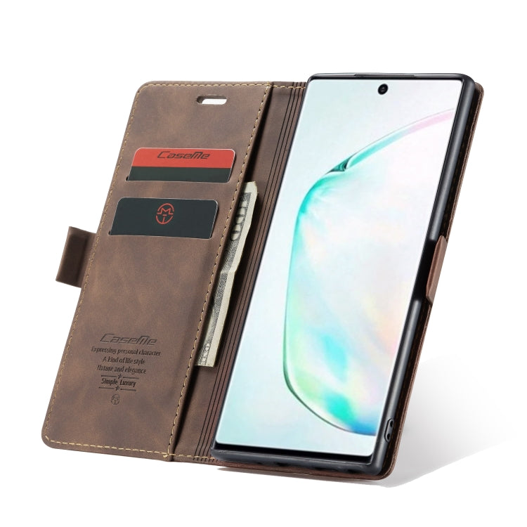 CaseMe-013 Multifunctional Horizontal Flip Leather Case with Card Slot & Holder & Wallet for Galaxy Note 10+(Coffee) - Galaxy Phone Cases by CaseMe | Online Shopping South Africa | PMC Jewellery | Buy Now Pay Later Mobicred