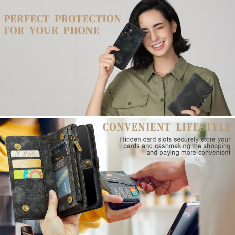 For iPhone 11 CaseMe-008 Detachable Multifunctional Horizontal Flip Leather Case with Card Slot & Holder & Zipper Wallet & Photo Frame (Black) - iPhone 11 Cases by CaseMe | Online Shopping South Africa | PMC Jewellery | Buy Now Pay Later Mobicred