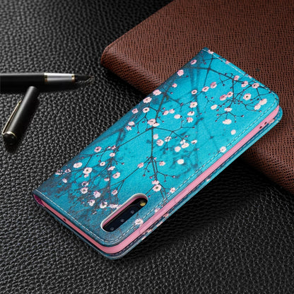 For Samsung Galaxy A50 Colored Drawing Pattern Invisible Magnetic Horizontal Flip PU Leather Case with Holder & Card Slots & Wallet(Plum Blossom) - Galaxy Phone Cases by PMC Jewellery | Online Shopping South Africa | PMC Jewellery