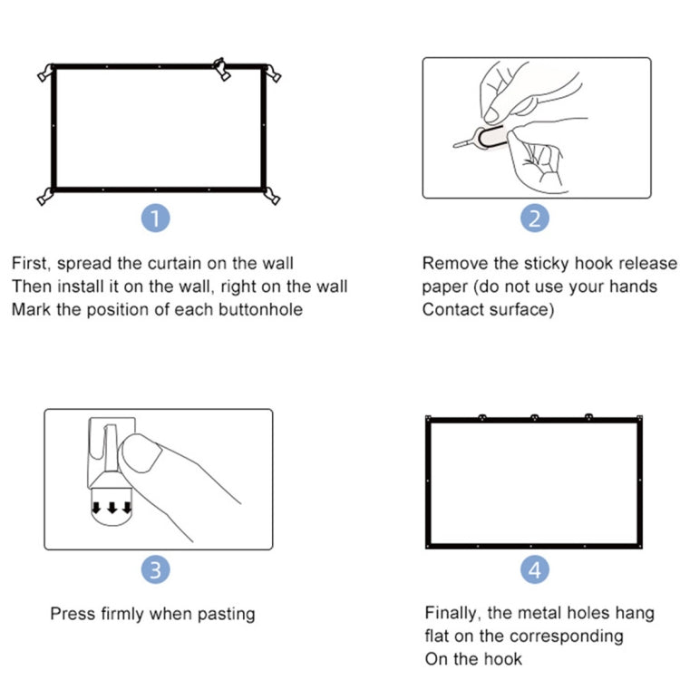 Folding Milk Silk Polyester Projector Film Curtain, Size:84 inch (16:9) Projection Area: 186 x 105cm - Film Curtains by PMC TechLife | Online Shopping South Africa | PMC TechLife | Buy Now Pay Later Mobicred