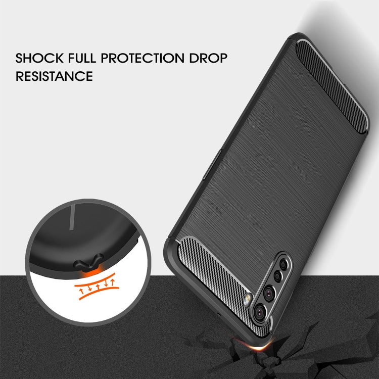 For OnePlus Nord Brushed Texture Carbon Fiber TPU Case(Black) - OnePlus Cases by PMC TechLife | Online Shopping South Africa | PMC TechLife