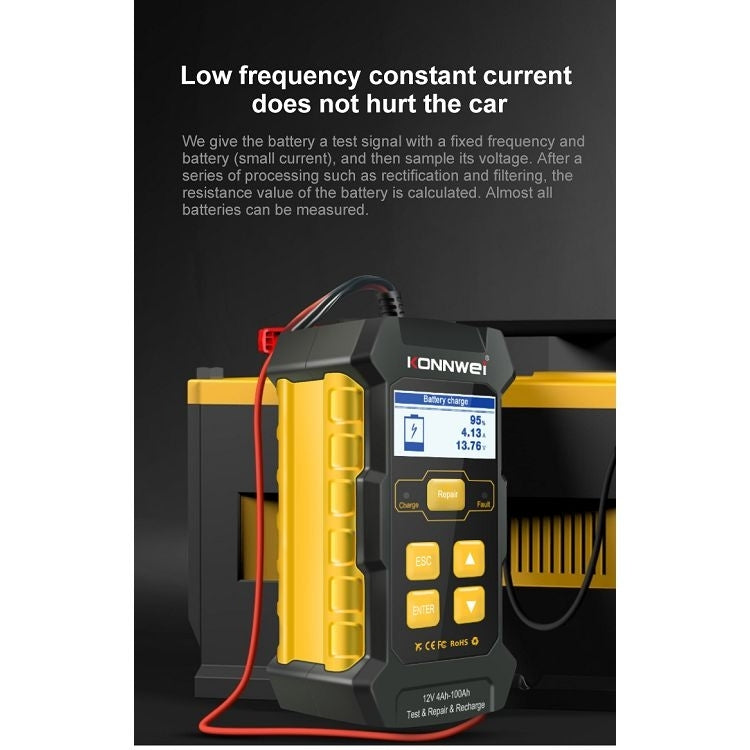 KONNWEI KW510 3 in 1 Car Battery Tester / Charger / Repairer, Support 8 Languages(US Plug) - free shipping - PMC TechLife - Order now!