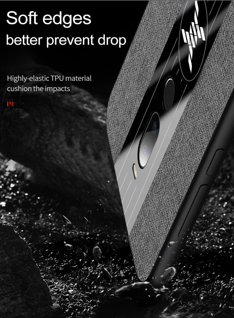 For Meizu Note 8 XINLI Stitching Cloth Texture Shockproof TPU Protective Case with Ring Holder(Grey) - More Brand by XINLI | Online Shopping South Africa | PMC Jewellery | Buy Now Pay Later Mobicred