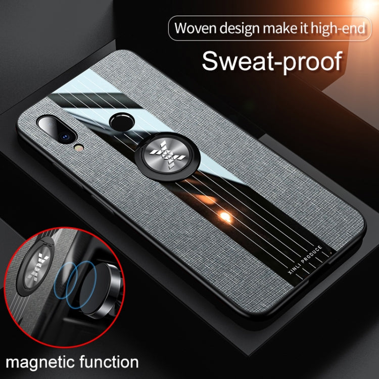 For Meizu Note 9 XINLI Stitching Cloth Texture Shockproof TPU Protective Case with Ring Holder(Grey) - Meizu by XINLI | Online Shopping South Africa | PMC Jewellery | Buy Now Pay Later Mobicred