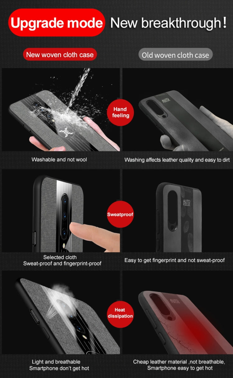 For OnePlus 6 XINLI Stitching Cloth Texture Shockproof TPU Protective Case(Blue) - OnePlus Cases by XINLI | Online Shopping South Africa | PMC TechLife | Buy Now Pay Later Mobicred