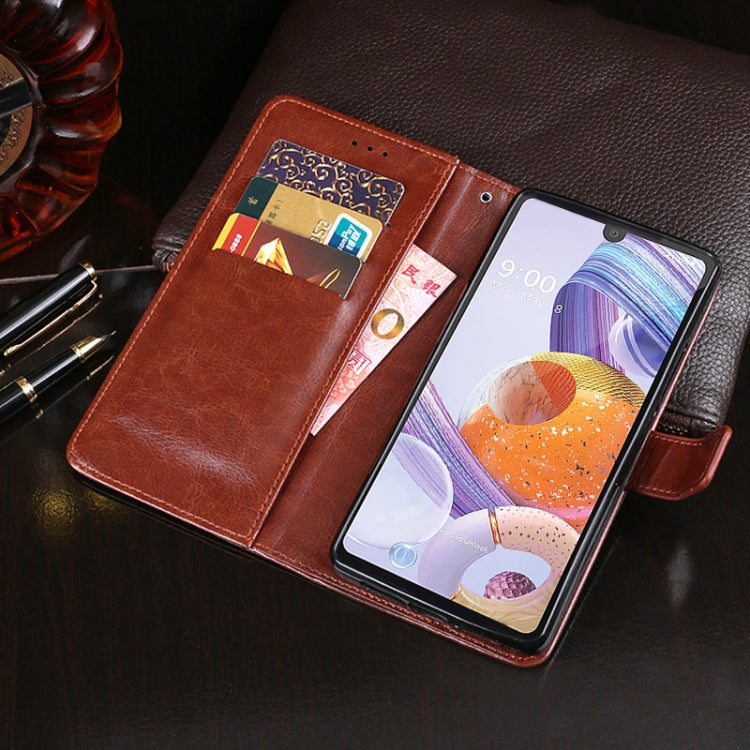 For LG K71 idewei Crazy Horse Texture Horizontal Flip Leather Case with Holder & Card Slots & Wallet(Brown) - LG by idewei | Online Shopping South Africa | PMC Jewellery | Buy Now Pay Later Mobicred