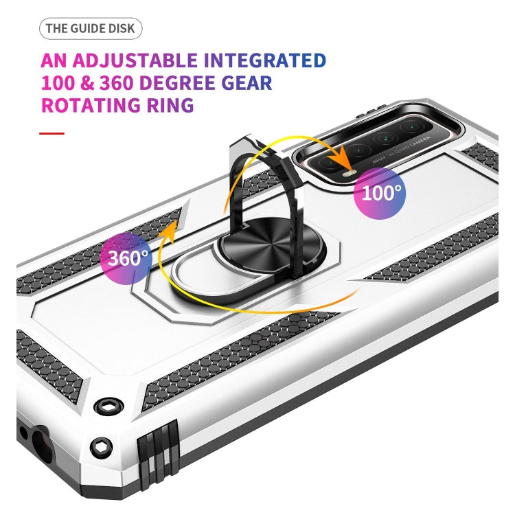 For Huawei P Smart 2021 Shockproof TPU + PC Protective Case with 360 Degree Rotating Holder(Silver) - free shipping - PMC TechLife - Order now!