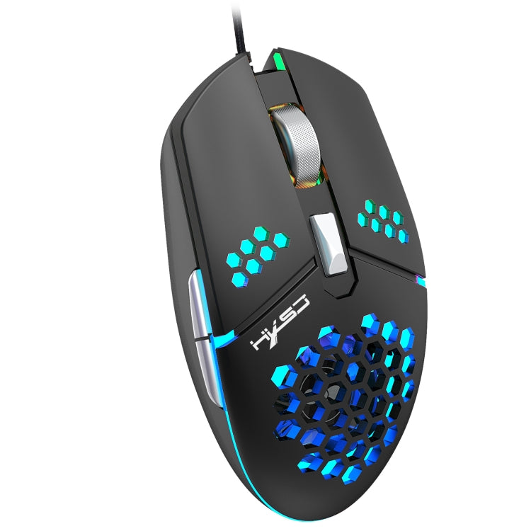 HXSJ J400 6 Keys 8000DPI RGB Light Fan Cooling Gaming Wired Mouse - Wired Mice by HXSJ | Online Shopping South Africa | PMC Jewellery