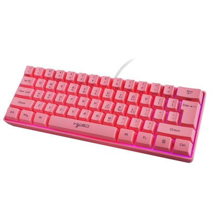 HXSJ V700 61 Keys RGB Lighting Gaming Wired Keyboard (Pink) - Wired Keyboard by HXSJ | Online Shopping South Africa | PMC Jewellery | Buy Now Pay Later Mobicred