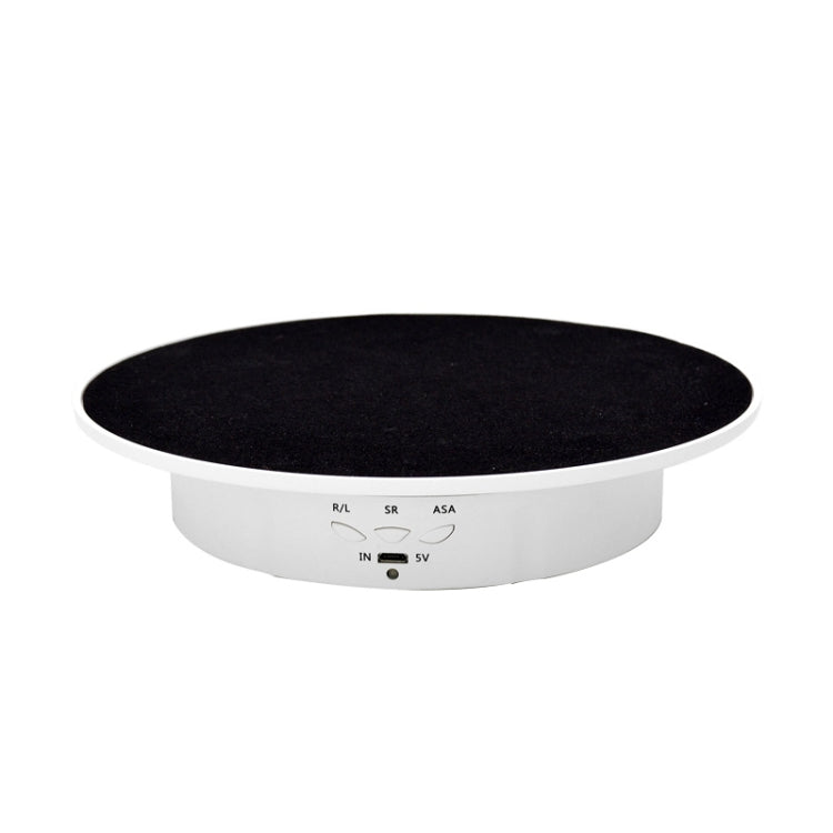 20cm USB Electric Rotating Turntable Display Stand Video Shooting Props Turntable for Photography, Load: 8kg(White Base Black Velvet) - free shipping - PMc TechLife - Order now!