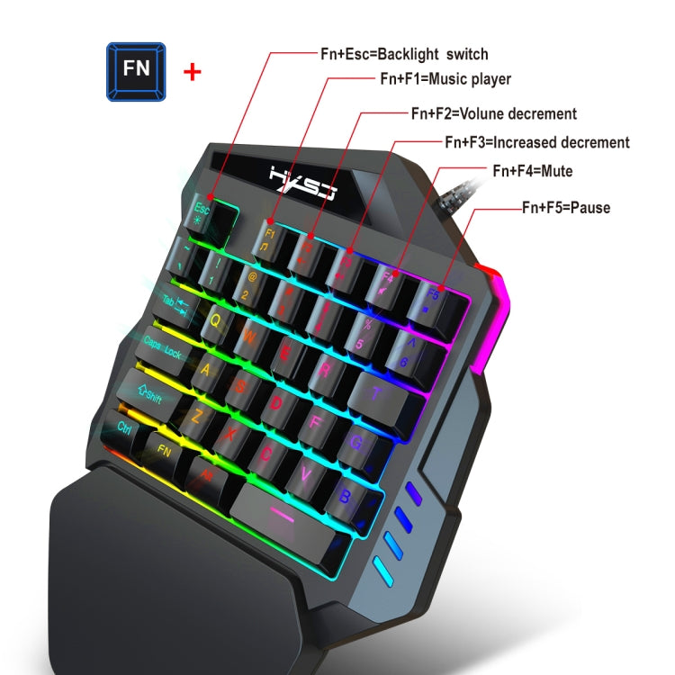 HXSJ P6+V100+A883 Keyboard Mouse Converter + One-handed Keyboard + Gaming Mouse Set - Wired Mice by HXSJ | Online Shopping South Africa | PMC Jewellery | Buy Now Pay Later Mobicred