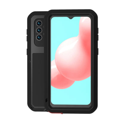 For Samsung Galaxy A32 5G LOVE MEI Metal Shockproof Waterproof Dustproof Protective Case with Glass(Black) - Galaxy Phone Cases by LOVE MEI | Online Shopping South Africa | PMC Jewellery | Buy Now Pay Later Mobicred