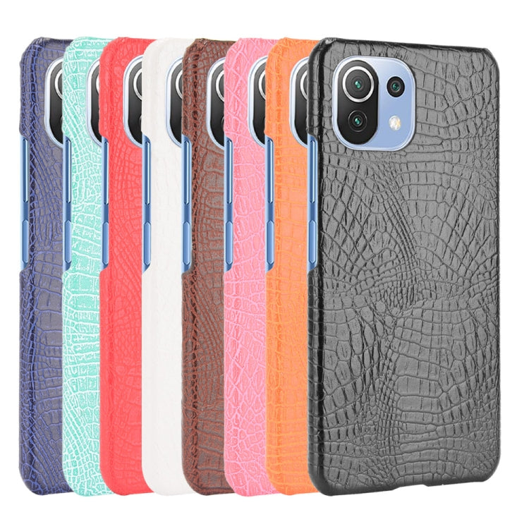 For Xiaomi Mi 11 Lite Shockproof Crocodile Texture PC + PU Case(Black) - Xiaomi Cases by PMC TechLife | Online Shopping South Africa | PMC TechLife