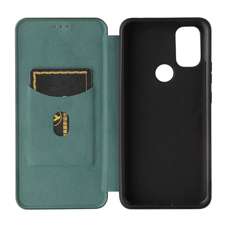 For Blackview A70 (2021) Carbon Fiber Texture Horizontal Flip TPU + PC + PU Leather Case with Card Slot(Green) - More Brand by PMC Jewellery | Online Shopping South Africa | PMC Jewellery | Buy Now Pay Later Mobicred