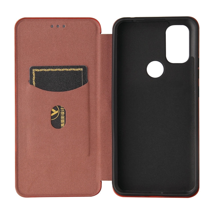 For Blackview A70 (2021) Carbon Fiber Texture Horizontal Flip TPU + PC + PU Leather Case with Card Slot(Brown) - More Brand by PMC Jewellery | Online Shopping South Africa | PMC Jewellery