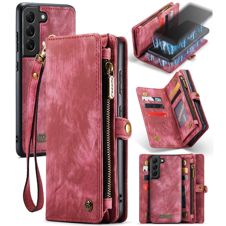 For SamsungFor Samsung Galaxy S21 FE CaseMe 008 Detachable Multifunctional Flip Leather Phone Case(Red) - Galaxy Phone Cases by CaseMe | Online Shopping South Africa | PMC Jewellery | Buy Now Pay Later Mobicred