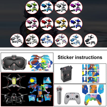 FPV-TZ-SF 4 in 1 Waterproof Anti-Scratch Decal Skin Wrap Stickers Personalized Film Kits for DJI FPV Drone & Goggles V2 & Remote Control & Rocker(Fluorescent Blue) - Protective Film & Stickers by PMC Jewellery | Online Shopping South Africa | PMC Jewellery | Buy Now Pay Later Mobicred