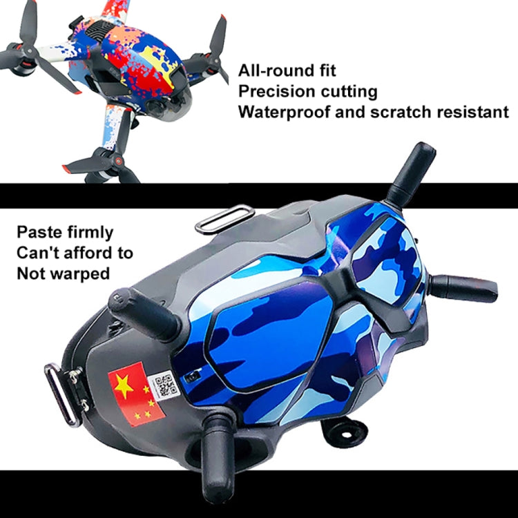 FPV-TZ-SF 4 in 1 Waterproof Anti-Scratch Decal Skin Wrap Stickers Personalized Film Kits for DJI FPV Drone & Goggles V2 & Remote Control & Rocker(Blue Shark) - Protective Film & Stickers by PMC Jewellery | Online Shopping South Africa | PMC Jewellery | Buy Now Pay Later Mobicred