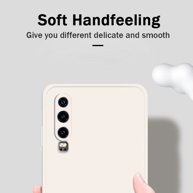 For Huawei P30 Solid Color Imitation Liquid Silicone Straight Edge Dropproof Full Coverage Protective Case(Dark Green) - Huawei Cases by PMC TechLife | Online Shopping South Africa | PMC TechLife