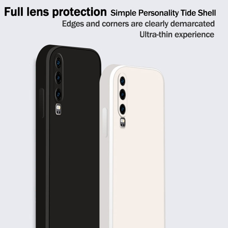 For Huawei P30 Solid Color Imitation Liquid Silicone Straight Edge Dropproof Full Coverage Protective Case(Dark Green) - Huawei Cases by PMC TechLife | Online Shopping South Africa | PMC TechLife