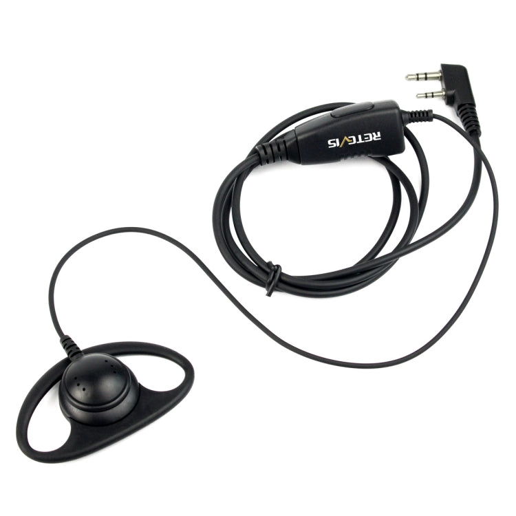 RETEVIS K-316 2 Pin D Shape Soft Ear Hook Earphone Microphone for H-777/RT-5R/RT1/RT2/RT5 /888s/UV5R - Microphones & Headsets by RETEVIS | Online Shopping South Africa | PMC Jewellery | Buy Now Pay Later Mobicred