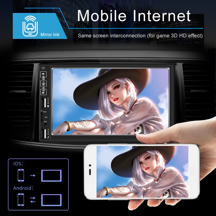 A2821 Car 7 inch Screen HD MP5 Player, Support Bluetooth / FM with Remote Control, Style:Standard + 8LEDs Light Camera - Car MP3 & MP4 & MP5 by PMC TechLife | Online Shopping South Africa | PMC TechLife | Buy Now Pay Later Mobicred