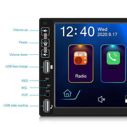 A2891 7 inch Car HD MP5 Carplay Bluetooth Music Player Reversing Image All-in-one Machine Support FM / U Disk with Remote Controler, Style:Standard - Car MP3 & MP4 & MP5 by PMC Jewellery | Online Shopping South Africa | PMC Jewellery | Buy Now Pay Later Mobicred