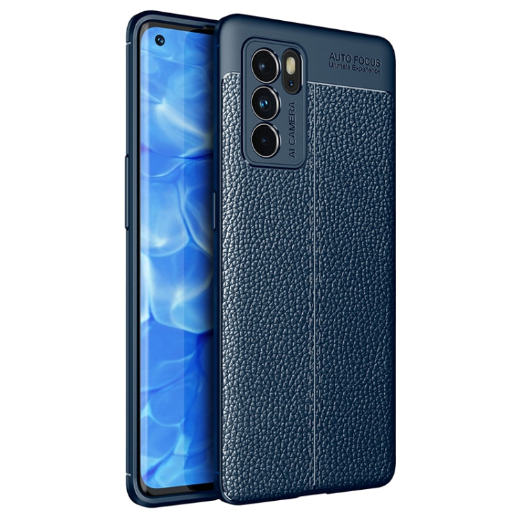 For OPPO Reno6 Pro 5G Litchi Texture TPU Shockproof Case(Blue) - OPPO Cases by PMC TechLife | Online Shopping South Africa | PMC TechLife