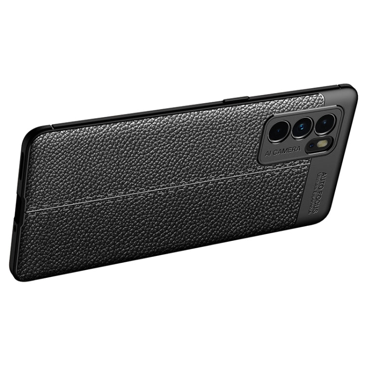 For OPPO Reno6 Pro 5G Litchi Texture TPU Shockproof Case(Blue) - OPPO Cases by PMC TechLife | Online Shopping South Africa | PMC TechLife