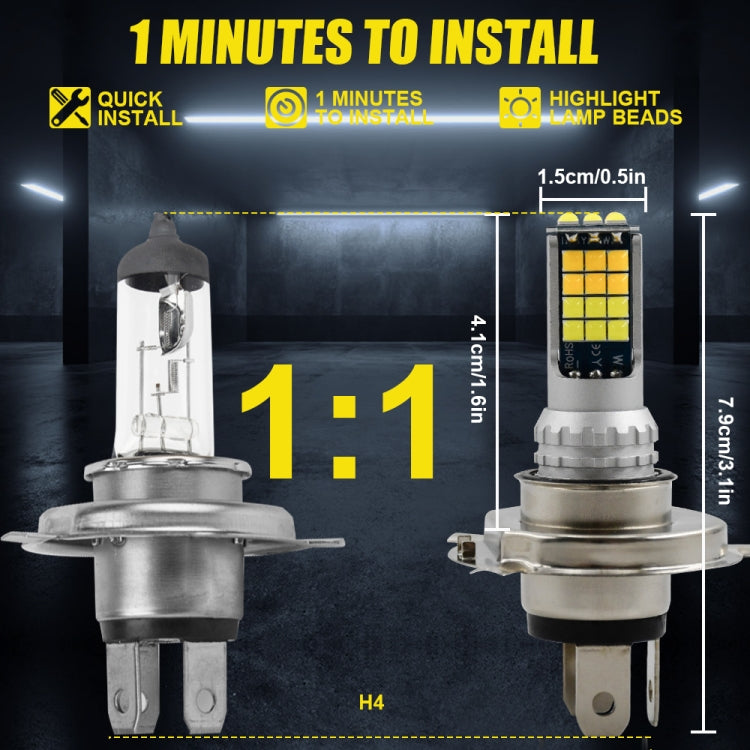 2 PCS V6 H4 DC9-36V 30W 3000LM IP65 Car LED Double Color Fog Light with 30LEDs SMD-2525 Lamp - Fog / Driving Lights by PMC TechLife | Online Shopping South Africa | PMC TechLife | Buy Now Pay Later Mobicred