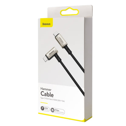 Baseus CATPN-01 100W 5A PD3.1 Gen2 USB-C / Type-C to USB-C / Type-C HD Same Screen Coaxial Hammer Cable, Cable Length: 1.5m(Black) - Video & Audio Cable by Baseus | Online Shopping South Africa | PMC Jewellery | Buy Now Pay Later Mobicred