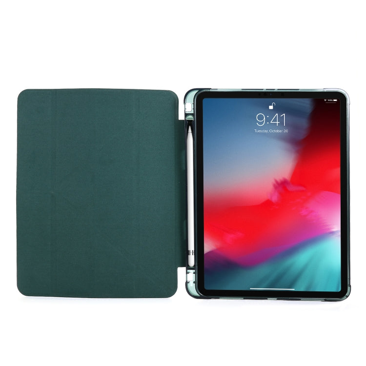 For iPad Air 13 2024 / Pro 12.9 2022 / 2021 Multi-folding TPU Leather Tablet Case with Holder & Pen Slot(Purple) - iPad Pro 12.9 (2022/2021) Cases by PMC Jewellery | Online Shopping South Africa | PMC Jewellery | Buy Now Pay Later Mobicred