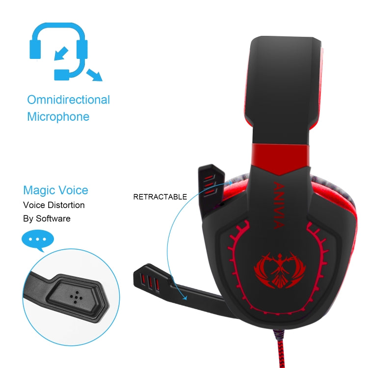 Anivia AH28 3.5mm Stereo Sound Wired Gaming Headset with Microphone(Black Red) - Multimedia Headset by SADES | Online Shopping South Africa | PMC Jewellery | Buy Now Pay Later Mobicred